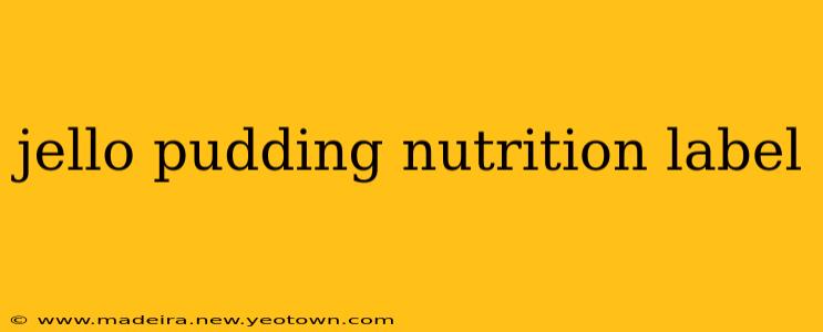 jello pudding nutrition label