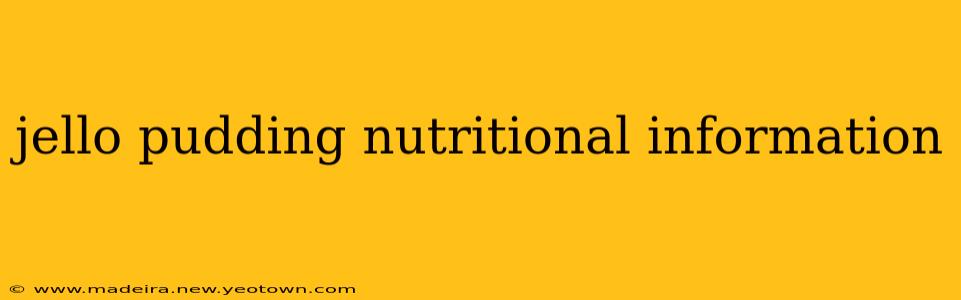 jello pudding nutritional information