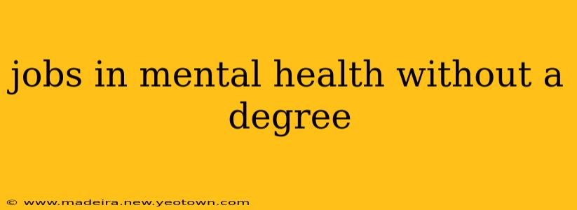 jobs in mental health without a degree