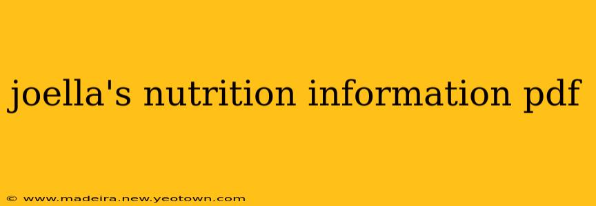 joella's nutrition information pdf