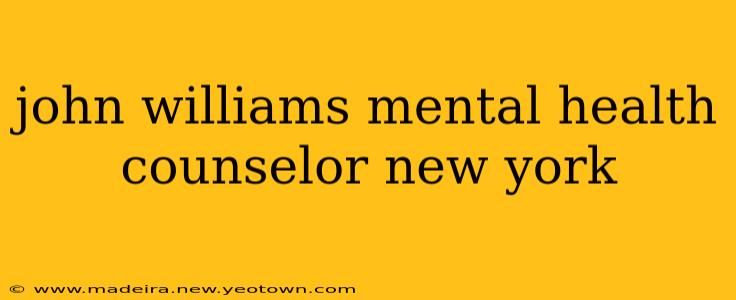 john williams mental health counselor new york
