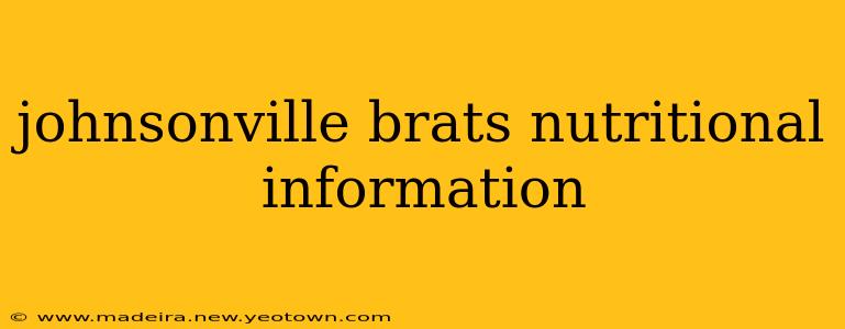 johnsonville brats nutritional information