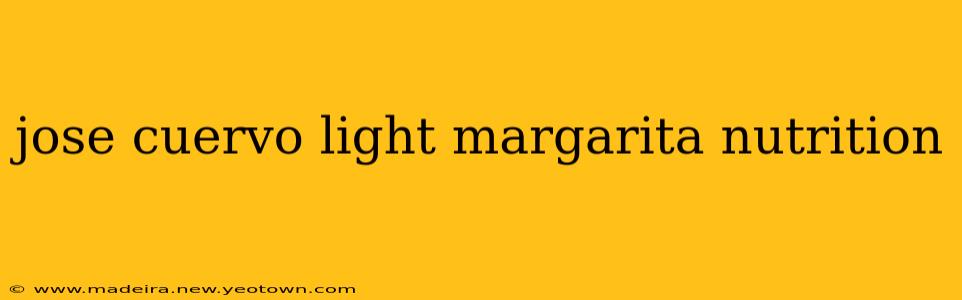 jose cuervo light margarita nutrition