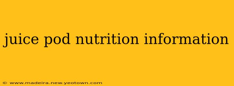 juice pod nutrition information