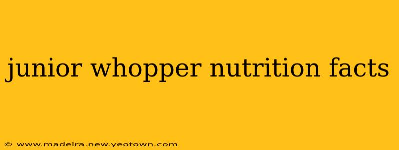junior whopper nutrition facts