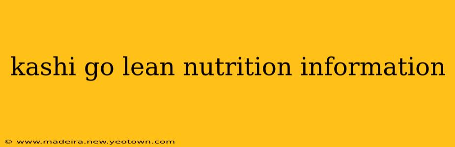 kashi go lean nutrition information