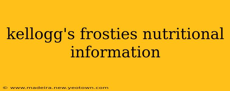kellogg's frosties nutritional information