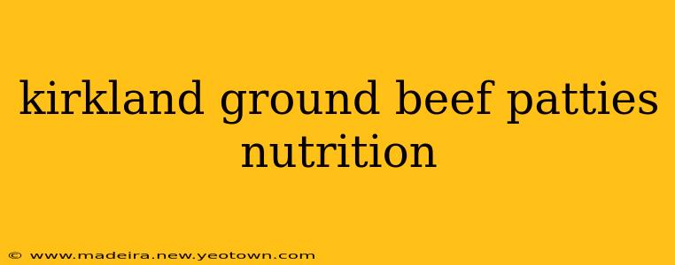 kirkland ground beef patties nutrition