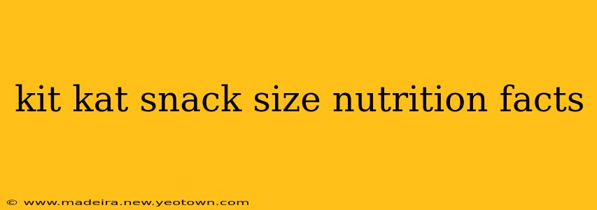 kit kat snack size nutrition facts