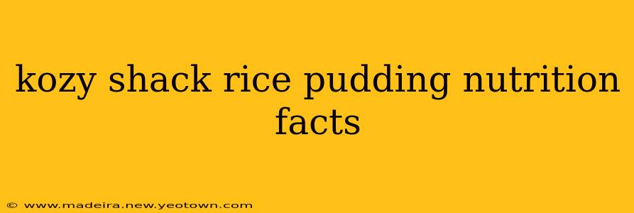 kozy shack rice pudding nutrition facts