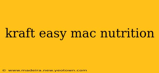 kraft easy mac nutrition