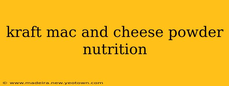 kraft mac and cheese powder nutrition