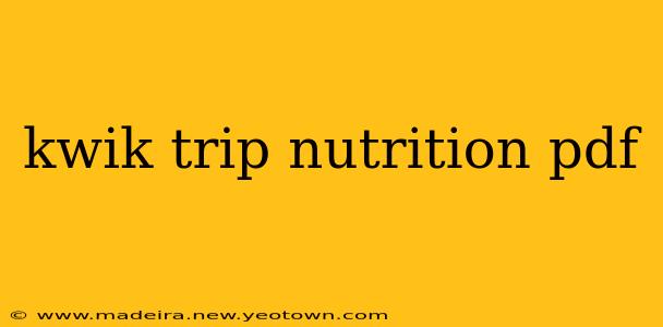 kwik trip nutrition pdf