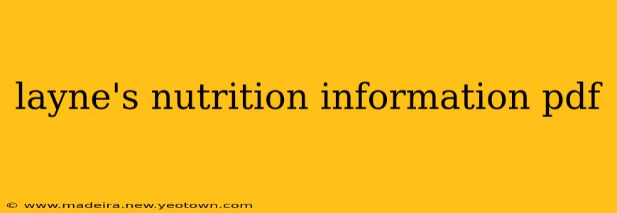 layne's nutrition information pdf