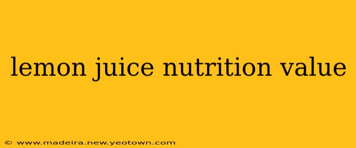 lemon juice nutrition value