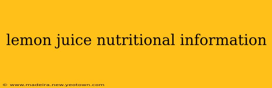 lemon juice nutritional information