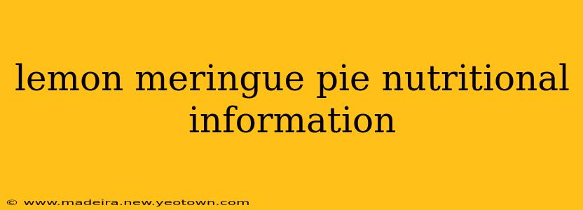 lemon meringue pie nutritional information