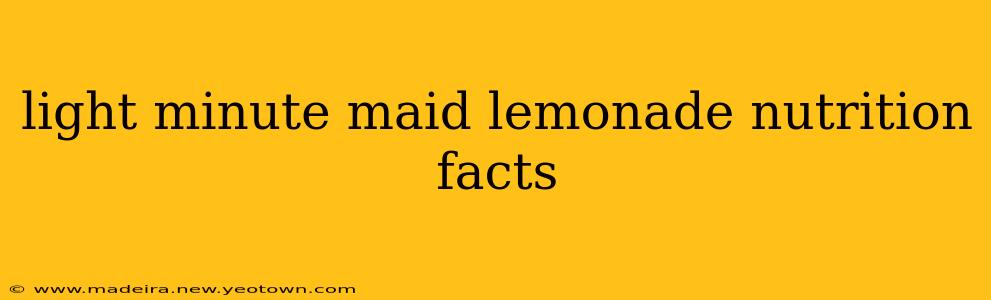 light minute maid lemonade nutrition facts