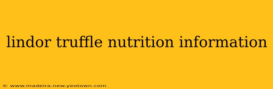 lindor truffle nutrition information