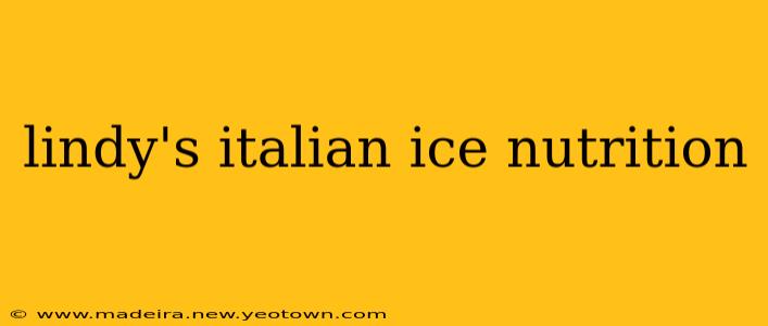 lindy's italian ice nutrition