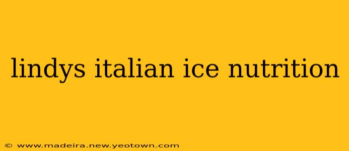 lindys italian ice nutrition