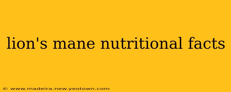lion's mane nutritional facts