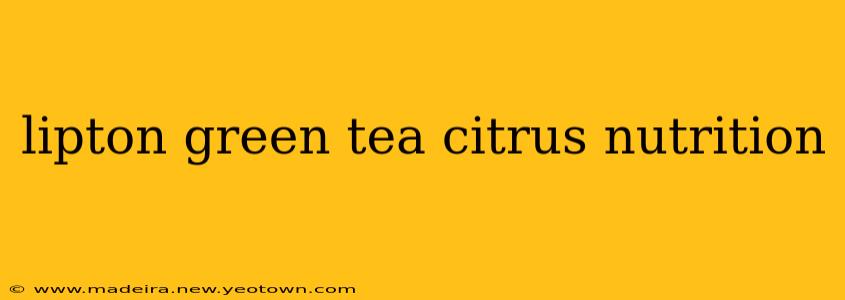 lipton green tea citrus nutrition