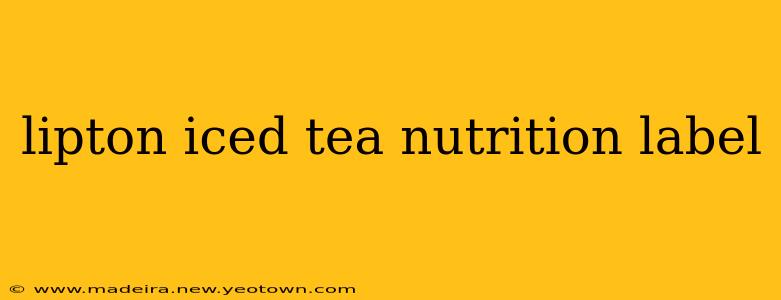 lipton iced tea nutrition label