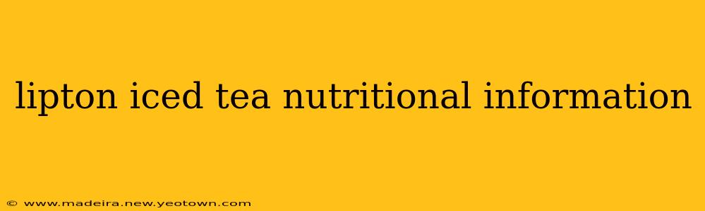 lipton iced tea nutritional information