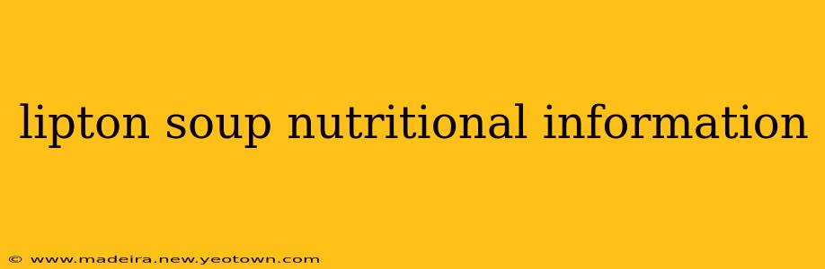 lipton soup nutritional information