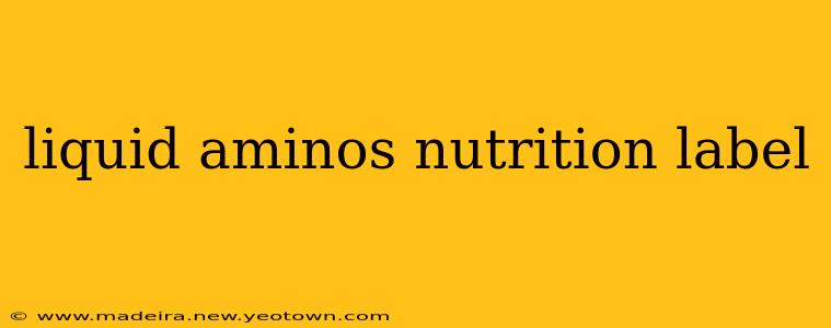 liquid aminos nutrition label