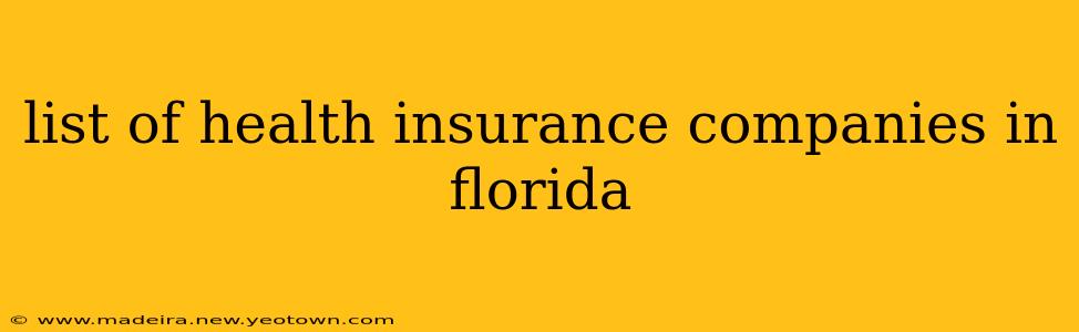 list of health insurance companies in florida