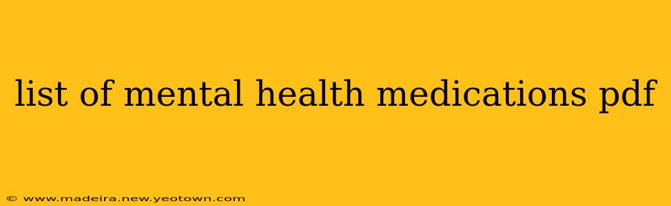 list of mental health medications pdf