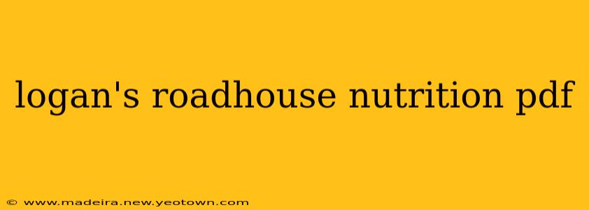 logan's roadhouse nutrition pdf