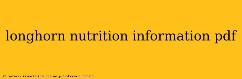 longhorn nutrition information pdf