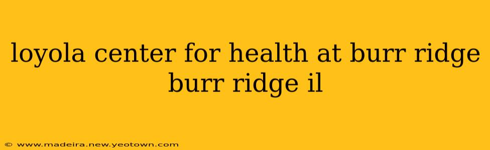 loyola center for health at burr ridge burr ridge il