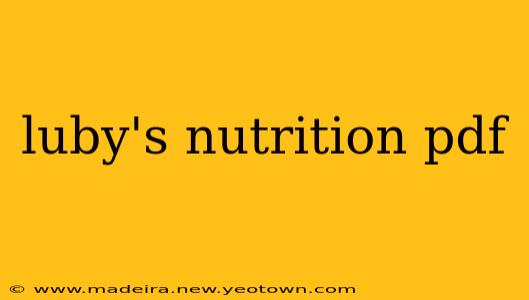 luby's nutrition pdf