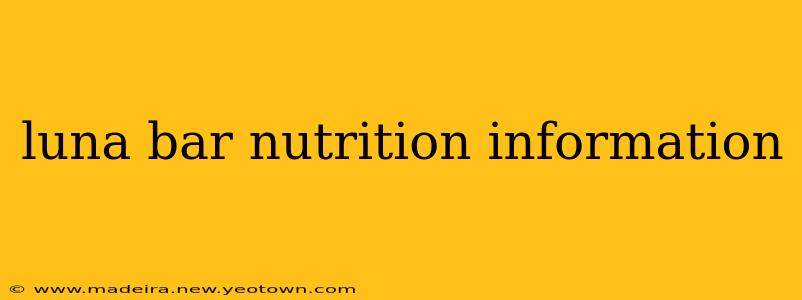 luna bar nutrition information