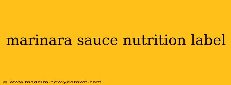 marinara sauce nutrition label
