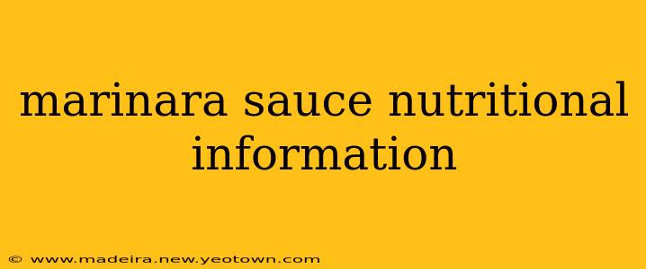 marinara sauce nutritional information