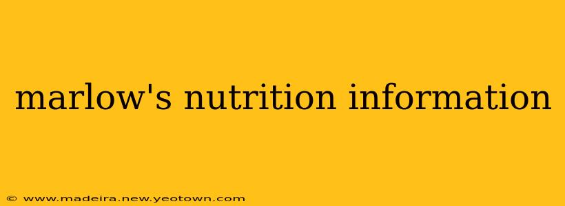 marlow's nutrition information
