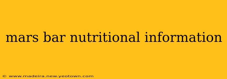 mars bar nutritional information