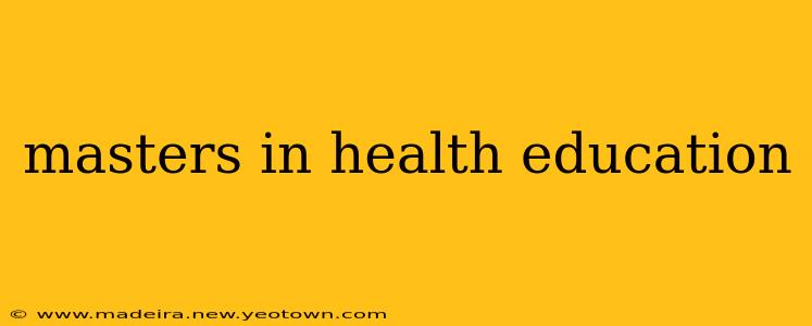 masters in health education