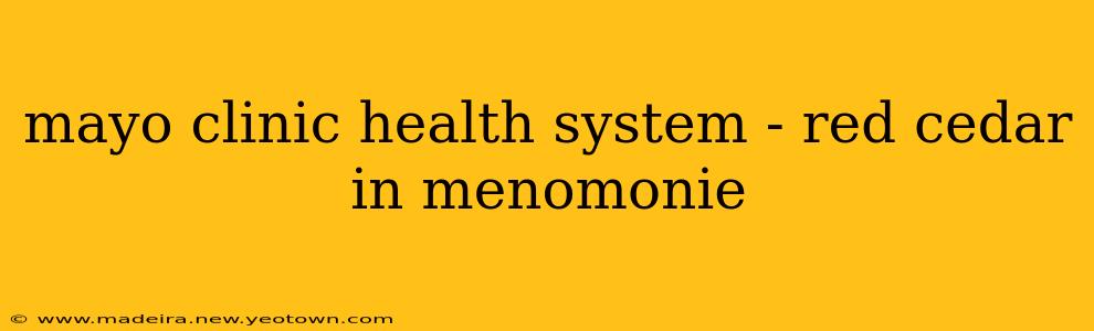 mayo clinic health system - red cedar in menomonie