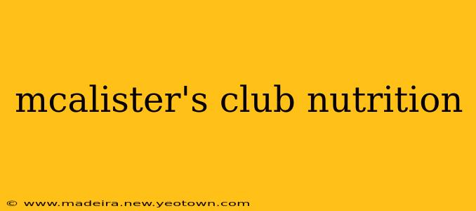 mcalister's club nutrition