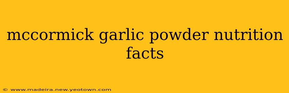 mccormick garlic powder nutrition facts