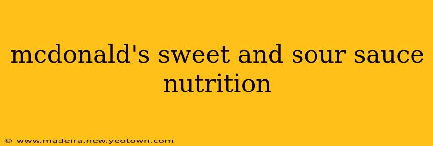 mcdonald's sweet and sour sauce nutrition