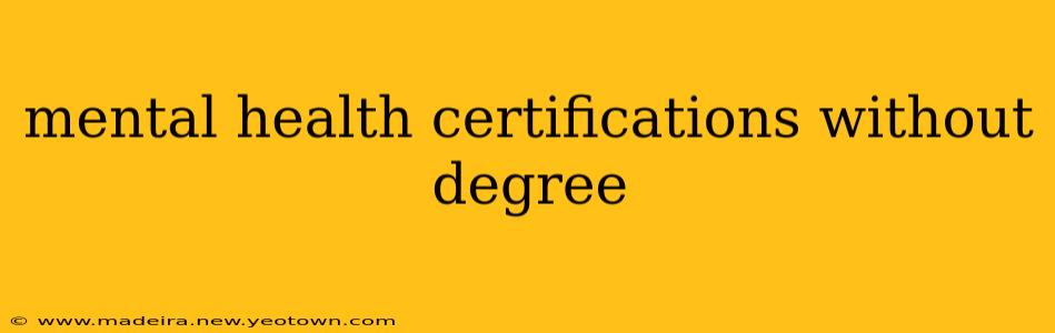 mental health certifications without degree