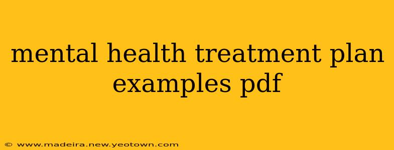 mental health treatment plan examples pdf