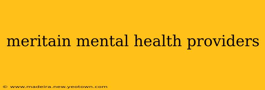 meritain mental health providers